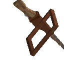 Leather strap with holstered arquebus